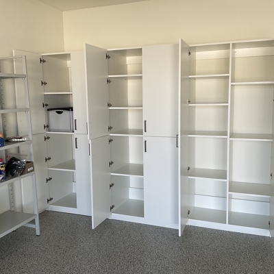 Garage Storage Cabinets - White - Doors Open Photo